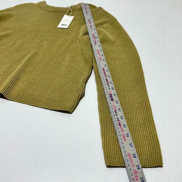 Vince Women's Large Sweater Tan Knitted Ribbed Long Sleeve Pullover NWT $325 - Picture 5 of 9